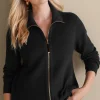 Everyday Styles | Sweaters & Cardigans-Soft Surroundings Meria Zip Sweater Black