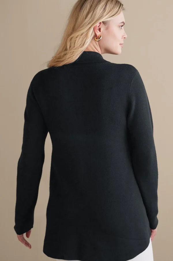 Everyday Styles | Sweaters & Cardigans-Soft Surroundings Meria Zip Sweater Black
