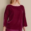EVelvet Styles | three quarter length-Soft Surroundings Millie Velvet Tunic Dark Fuchsia