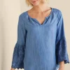 Feminine Flourish | Into The Blues-Soft Surroundings Misty TENCEL™ Shirt Medium Wash
