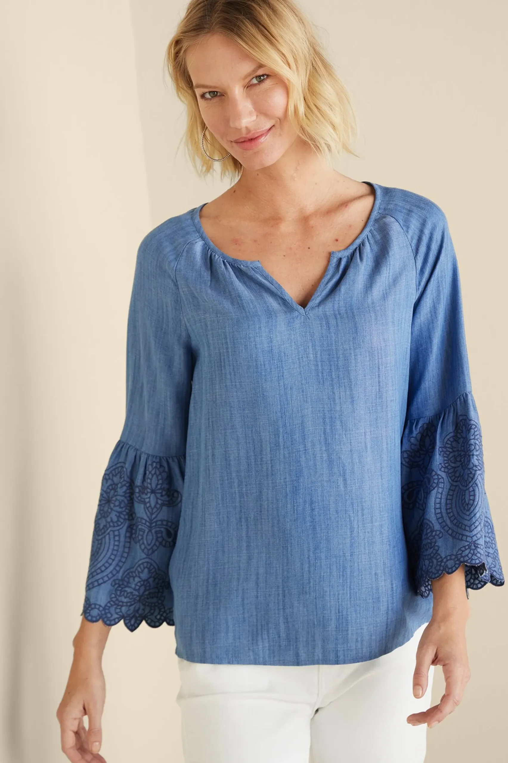 misty_tencel_shirt_0.webp Feminine Flourish | Into The Blues-Soft Surroundings Misty TENCEL™ Shirt Medium Wash
