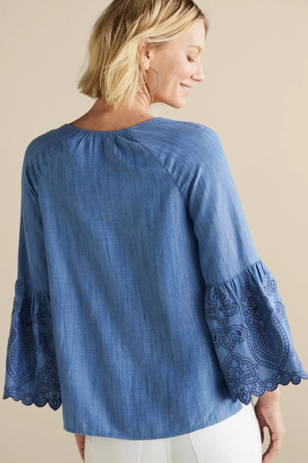 Feminine Flourish | Into The Blues-Soft Surroundings Misty TENCEL™ Shirt Medium Wash