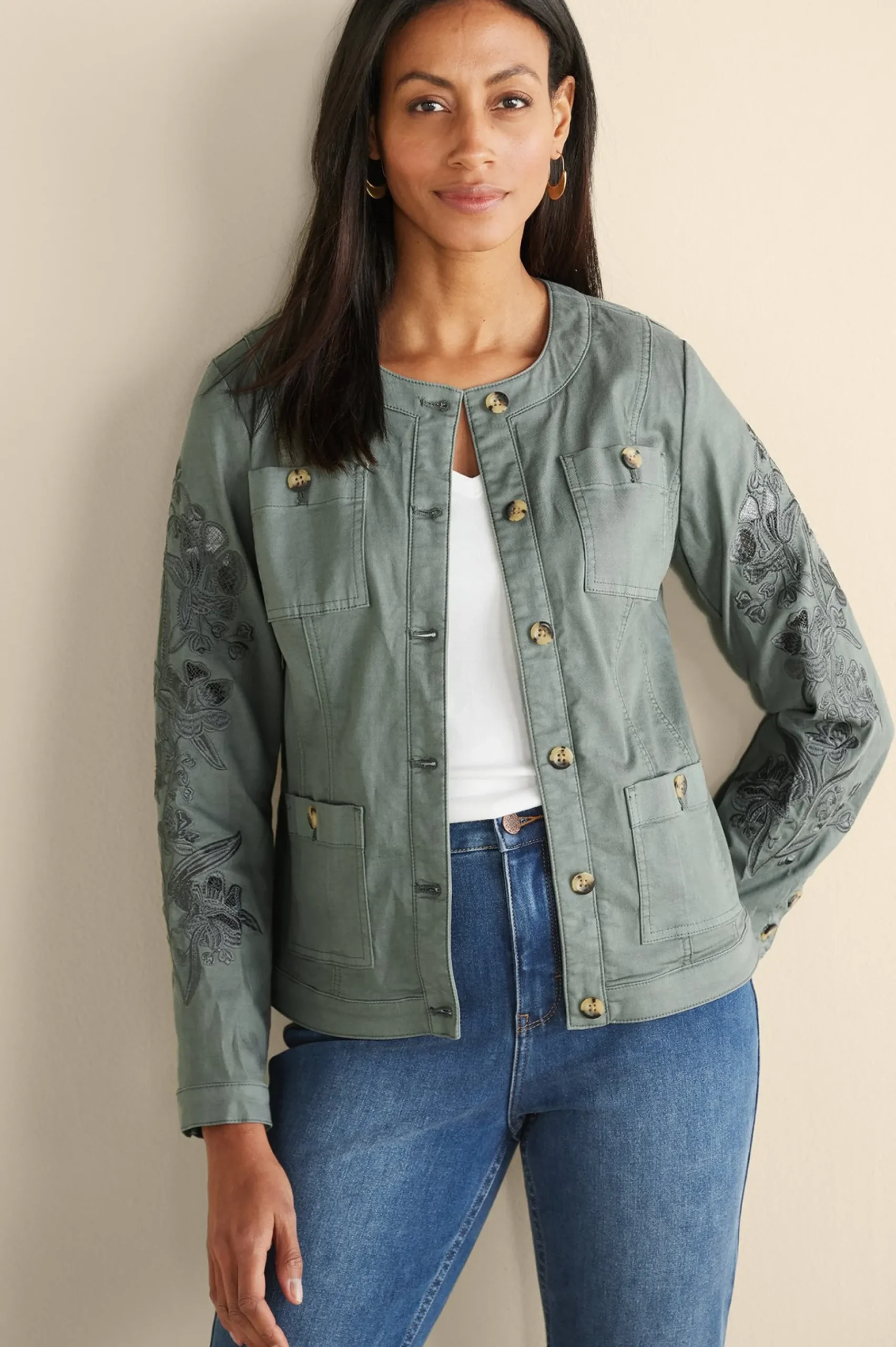 monterey_utility_jacket_0.webp Feminine Flourish | Wear Now Styles-Soft Surroundings Monterey Utility Jacket Agave Green