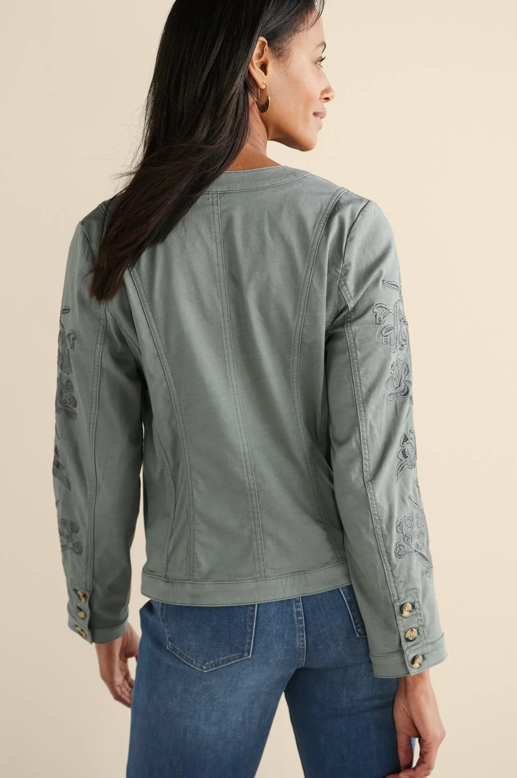 monterey_utility_jacket_2.webp Feminine Flourish | Wear Now Styles-Soft Surroundings Monterey Utility Jacket Agave Green