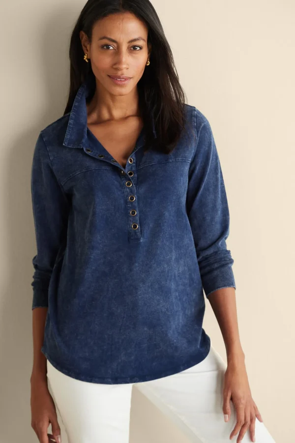 Into The Blues | Wear Now Styles-Soft Surroundings Neera Washed Tunic Denim Blue