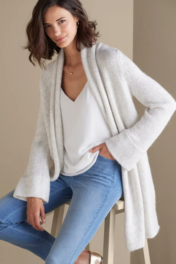 Everyday Styles | Sweaters & Cardigans-Soft Surroundings Neva Sequin Cardigan Ivory