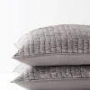 pillowcases & shams-Soft Surroundings Nicolette Crinkle Sham Grey