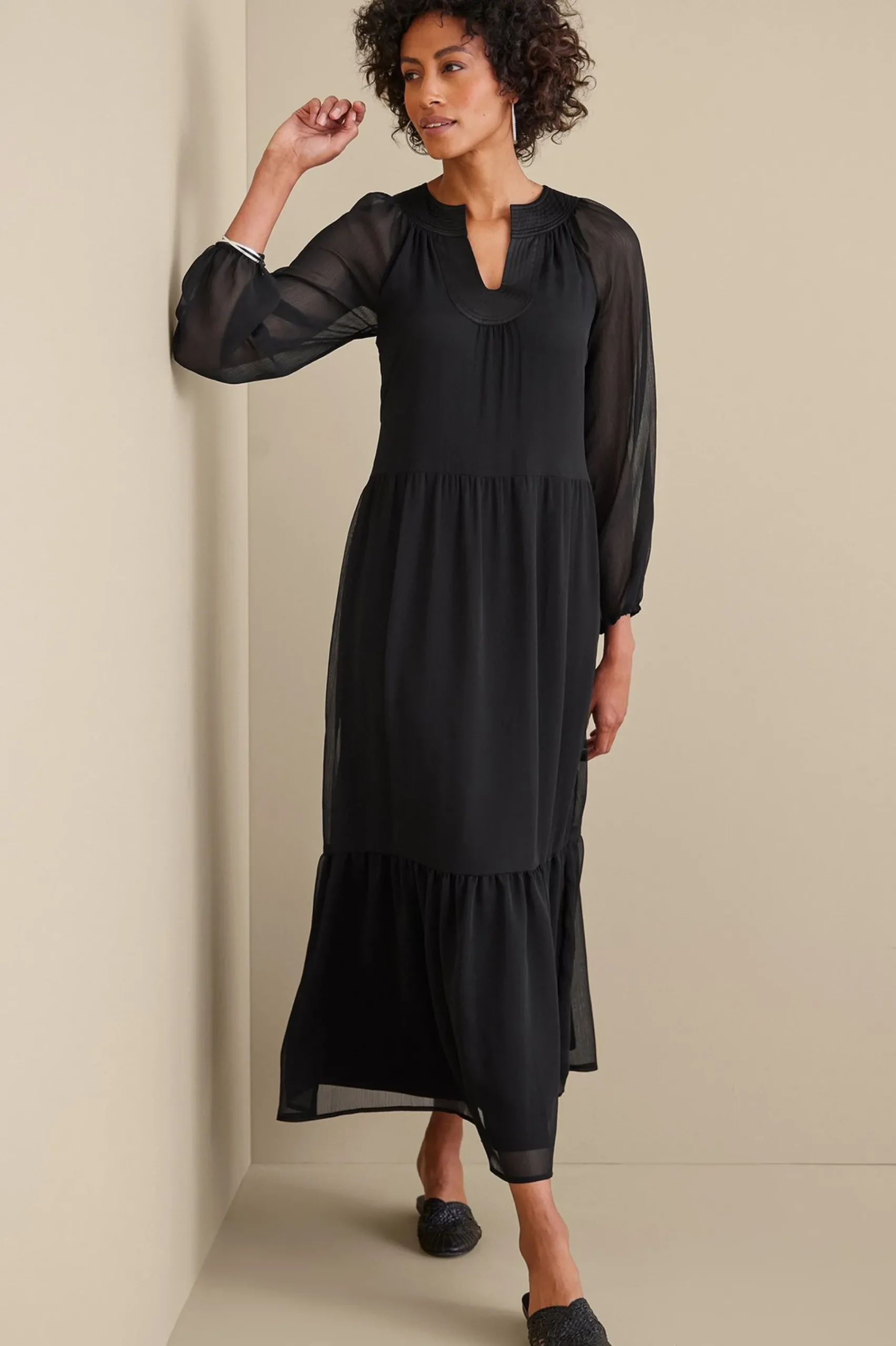 olga_dress_1.webp forever favorites | occasion dresses-Soft Surroundings Olga Dress Black