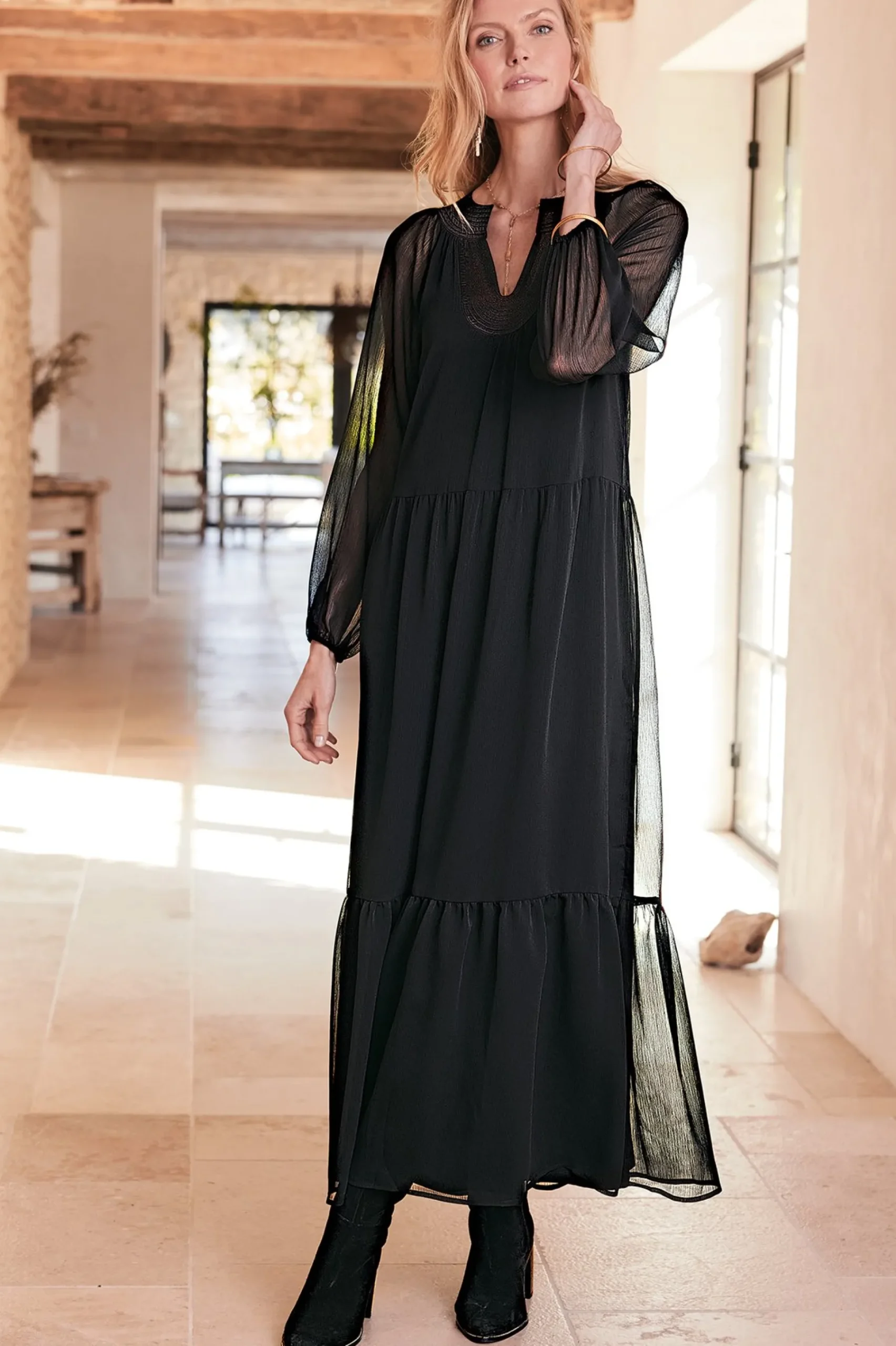 olga_dress_3.webp forever favorites | occasion dresses-Soft Surroundings Olga Dress Black