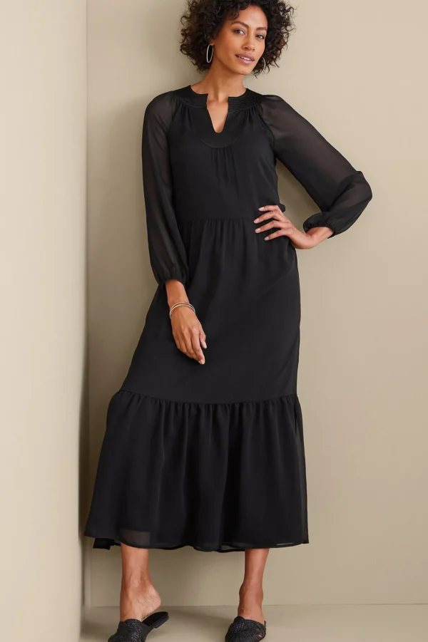 forever favorites | occasion dresses-Soft Surroundings Olga Dress Black
