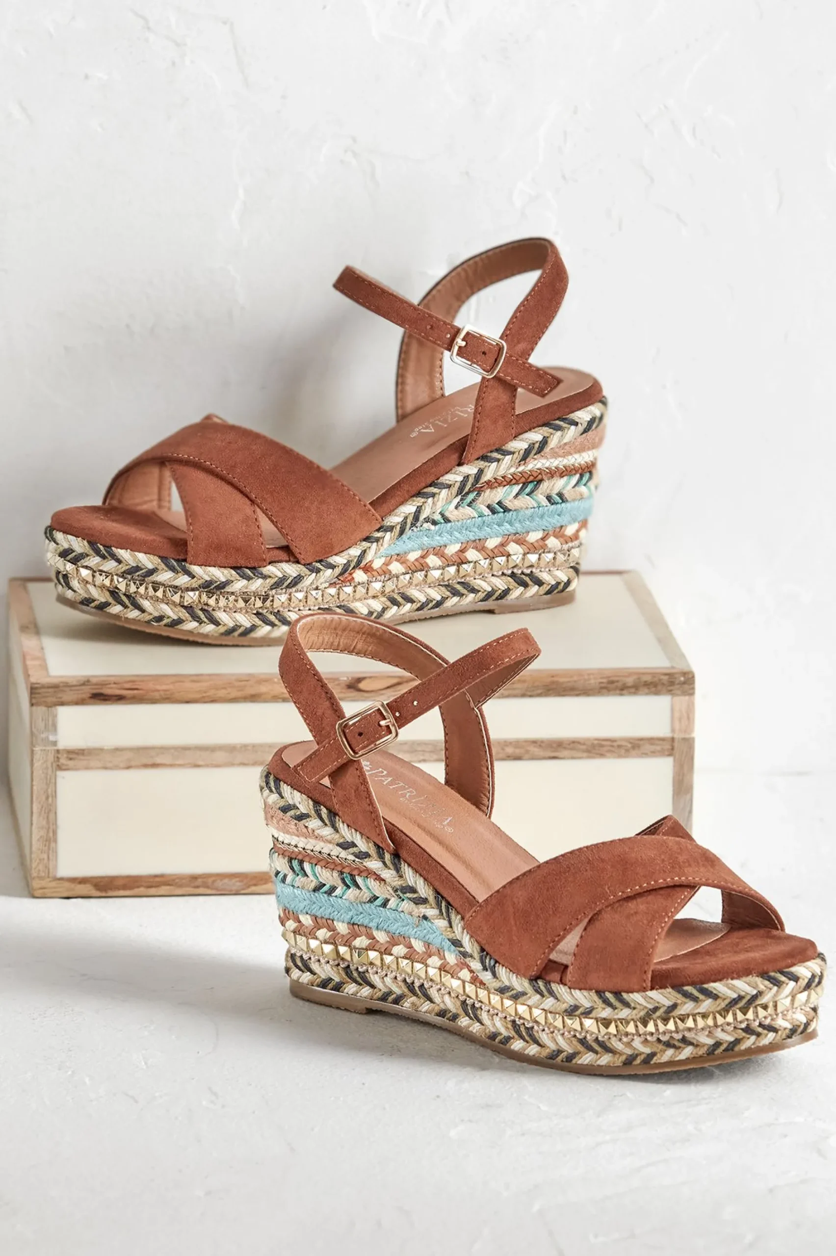 patrizia_sloane_wedge_0.webp sandals | heels-Soft Surroundings Patrizia Sloane Wedge Brown