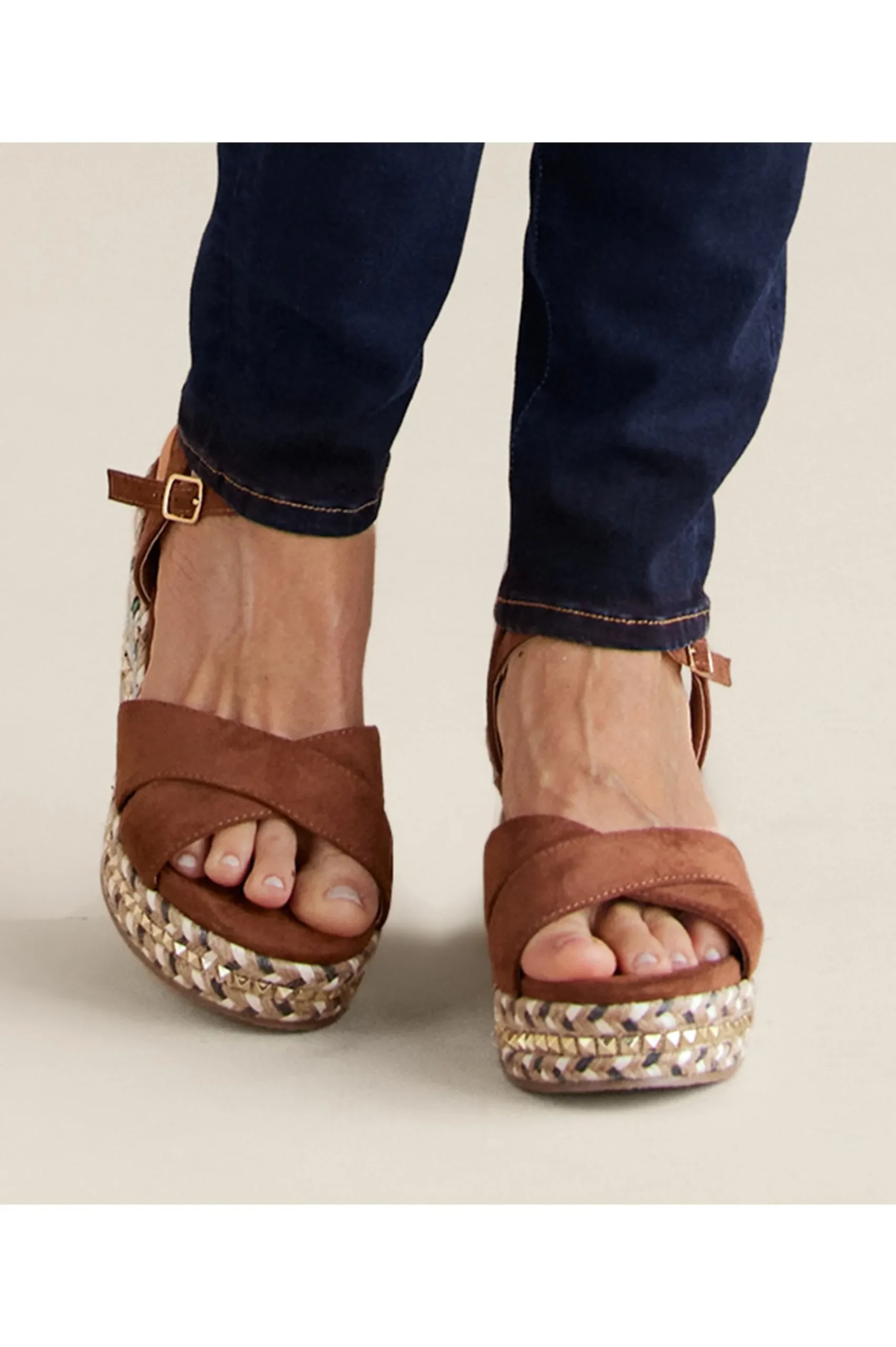 patrizia_sloane_wedge_1.webp sandals | heels-Soft Surroundings Patrizia Sloane Wedge Brown