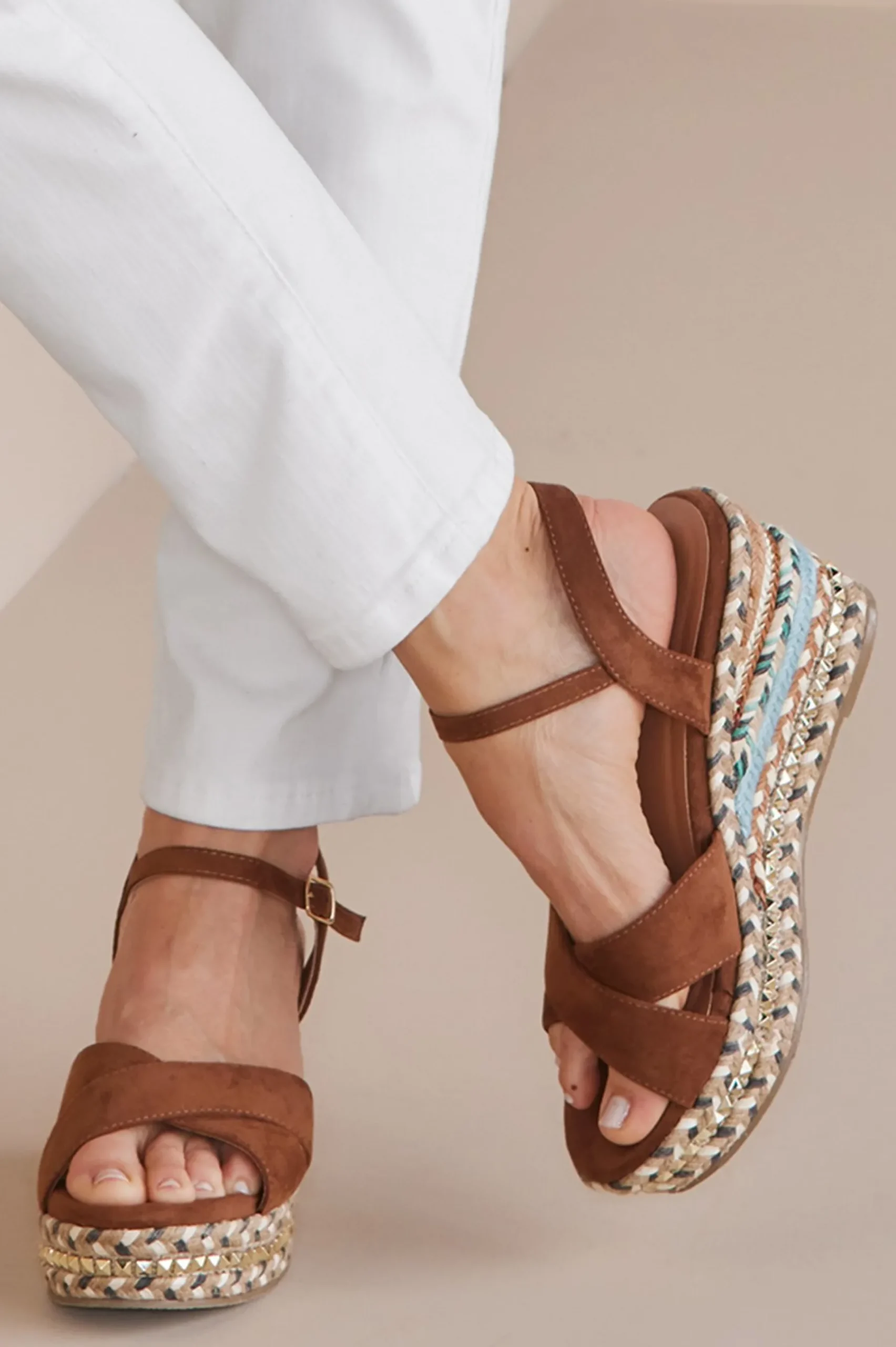patrizia_sloane_wedge_2.webp sandals | heels-Soft Surroundings Patrizia Sloane Wedge Brown