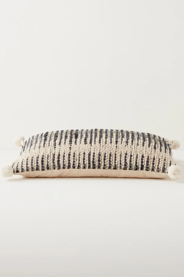 pillows-Soft Surroundings Penny Pom Pillow Blue Neutral Multi