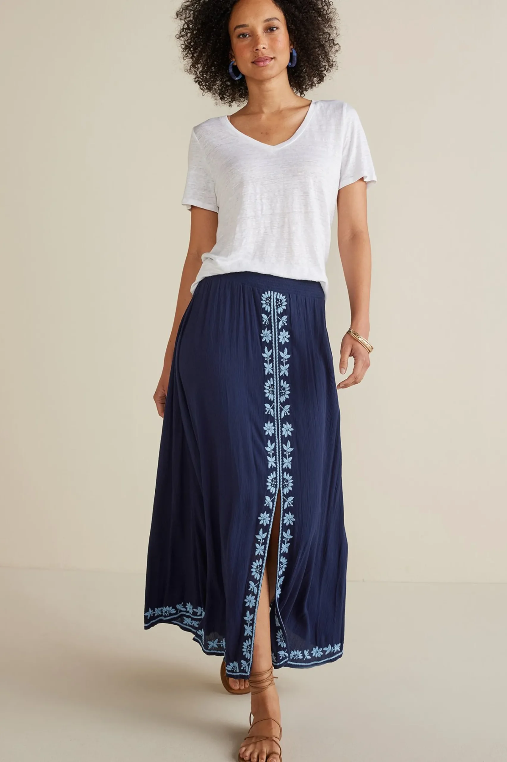 petites_adele_gauze_maxi__0.webp Into The Blues | Gauze Shop-Soft Surroundings Petites Adele Gauze Maxi Skirt Navy