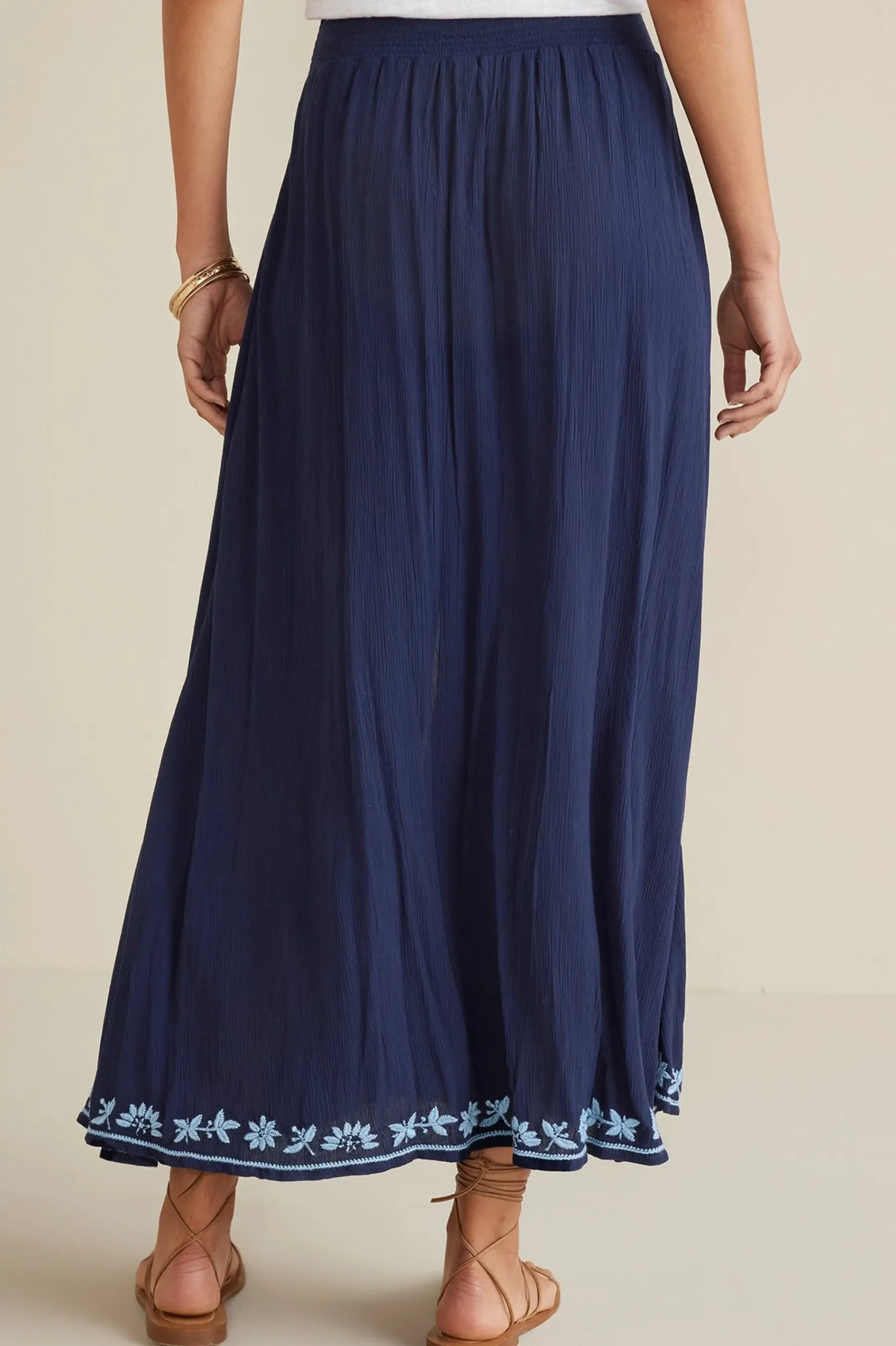 petites_adele_gauze_maxi__2.webp Into The Blues | Gauze Shop-Soft Surroundings Petites Adele Gauze Maxi Skirt Navy