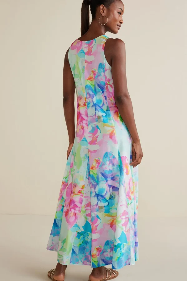 The Floral Shop | Dresses-Soft Surroundings Petites Brenda Maxi Dress Painterly Multi Floral