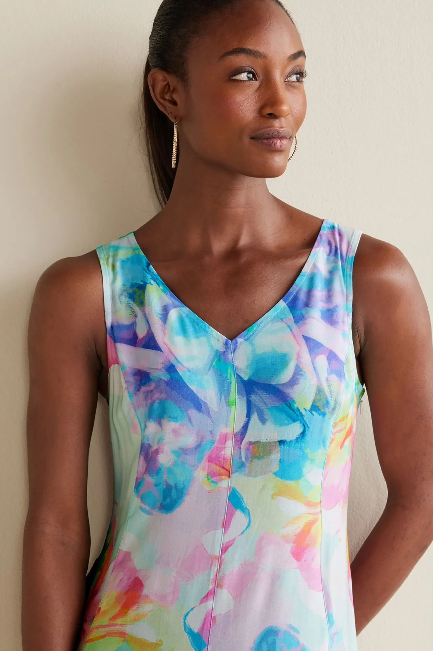 petites_brenda_maxi_dress_4.webp The Floral Shop | Dresses-Soft Surroundings Petites Brenda Maxi Dress Painterly Multi Floral