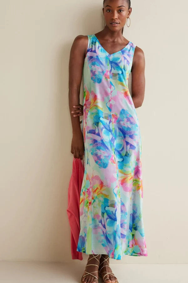 The Floral Shop | Dresses-Soft Surroundings Petites Brenda Maxi Dress Painterly Multi Floral