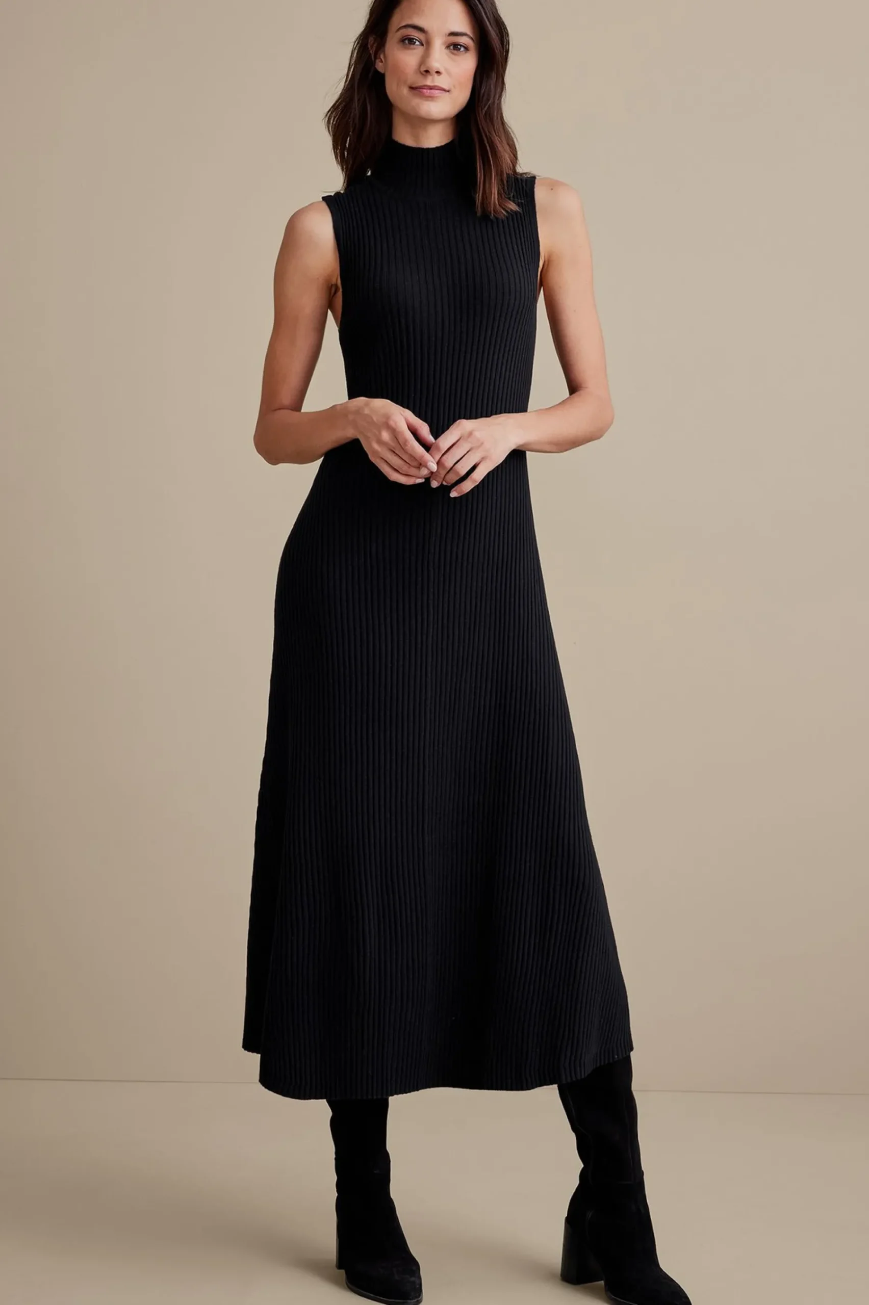 petites_carolyn_dress_0.webp forever favorites | work to play-Soft Surroundings Petites Carolyn Dress Black