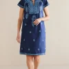 Into The Blues | Global Artistry-Soft Surroundings Petites Davina Short Dress Navy