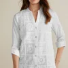 Feminine Flourish | Global Artistry-Soft Surroundings Petites Eleanor Crochet Shirt White