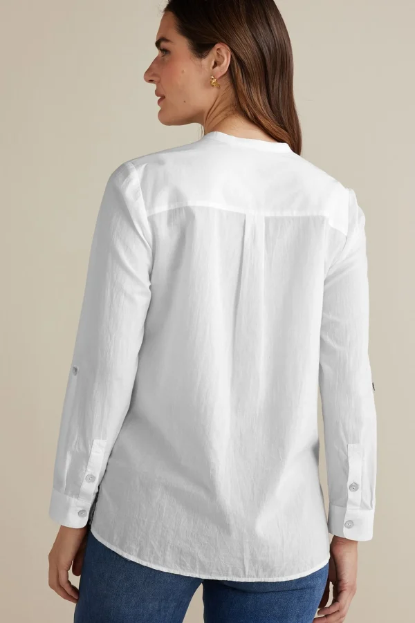 Feminine Flourish | Global Artistry-Soft Surroundings Petites Eleanor Crochet Shirt White