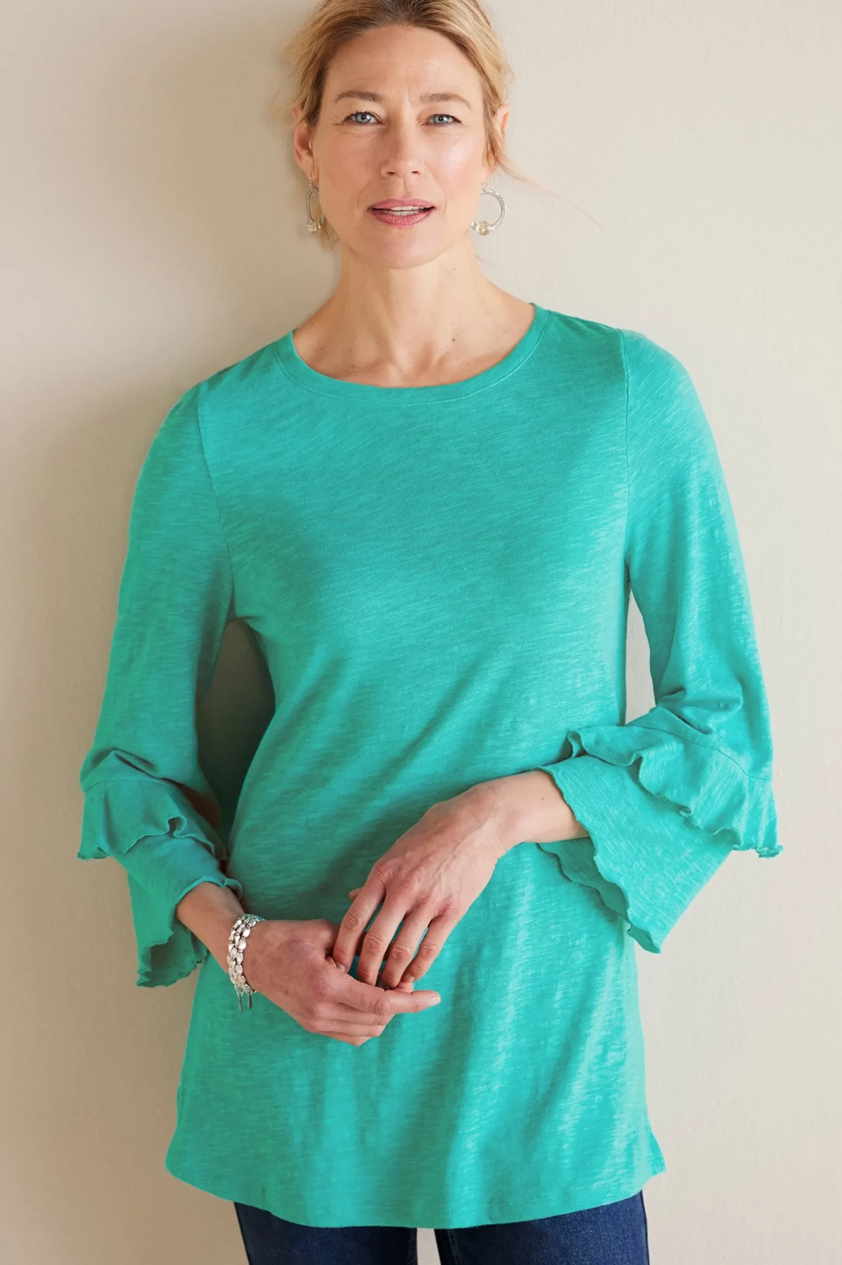 petites_erin_linen_blend__0.webp Feminine Flourish | Into The Blues-Soft Surroundings Petites Erin Linen Blend Tunic Sangria