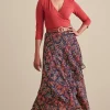 Skirts-Soft Surroundings Petites Flora Skirt Multi Floral