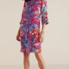 vacation dresses | patterned-Soft Surroundings Petites Garden Path Dress Blue/Purple Multi