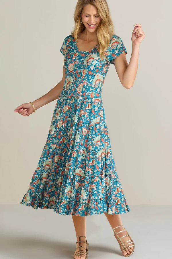 Feminine Flourish | Everyday Styles-Soft Surroundings Petites Kara Dress Neptune Green