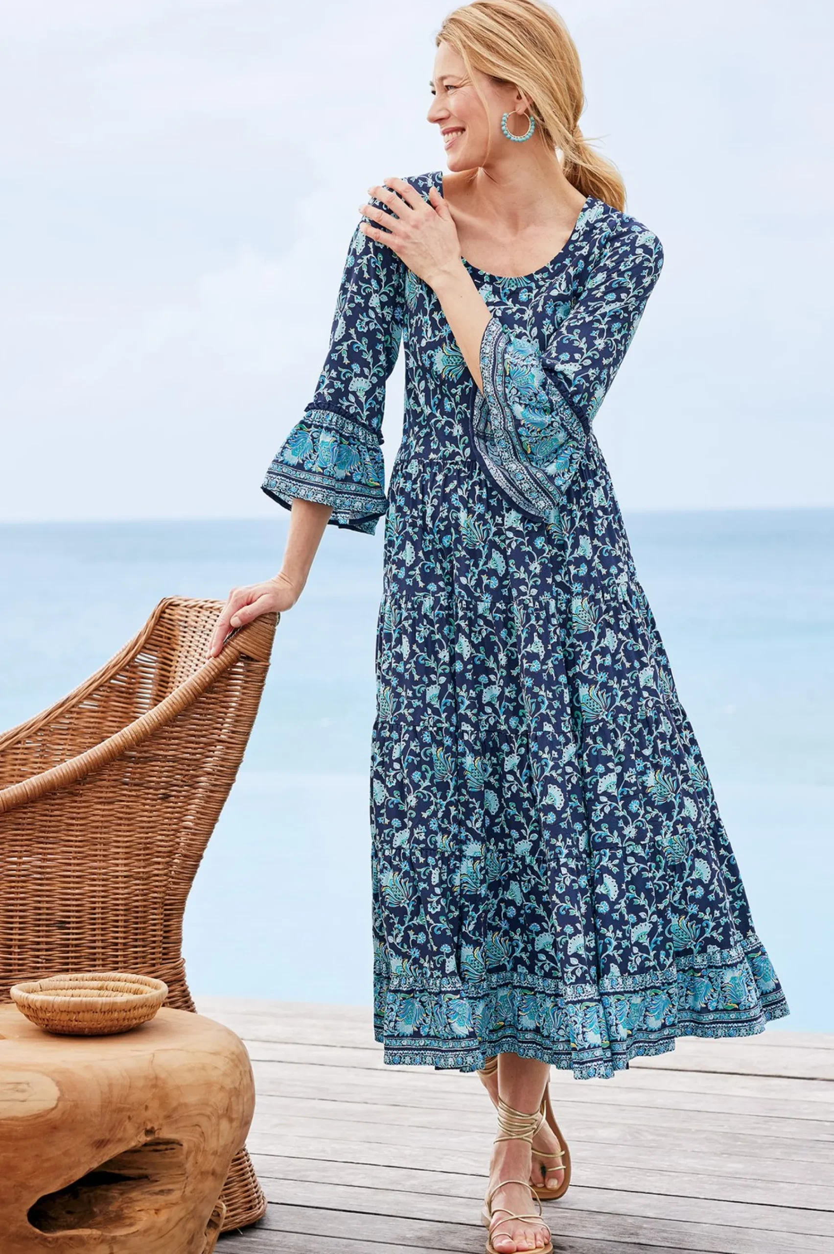 petites_lily_midi_dress_3.webp Feminine Flourish | Dresses-Soft Surroundings Petites Lily Midi Dress Maroon Sketched Botanicals