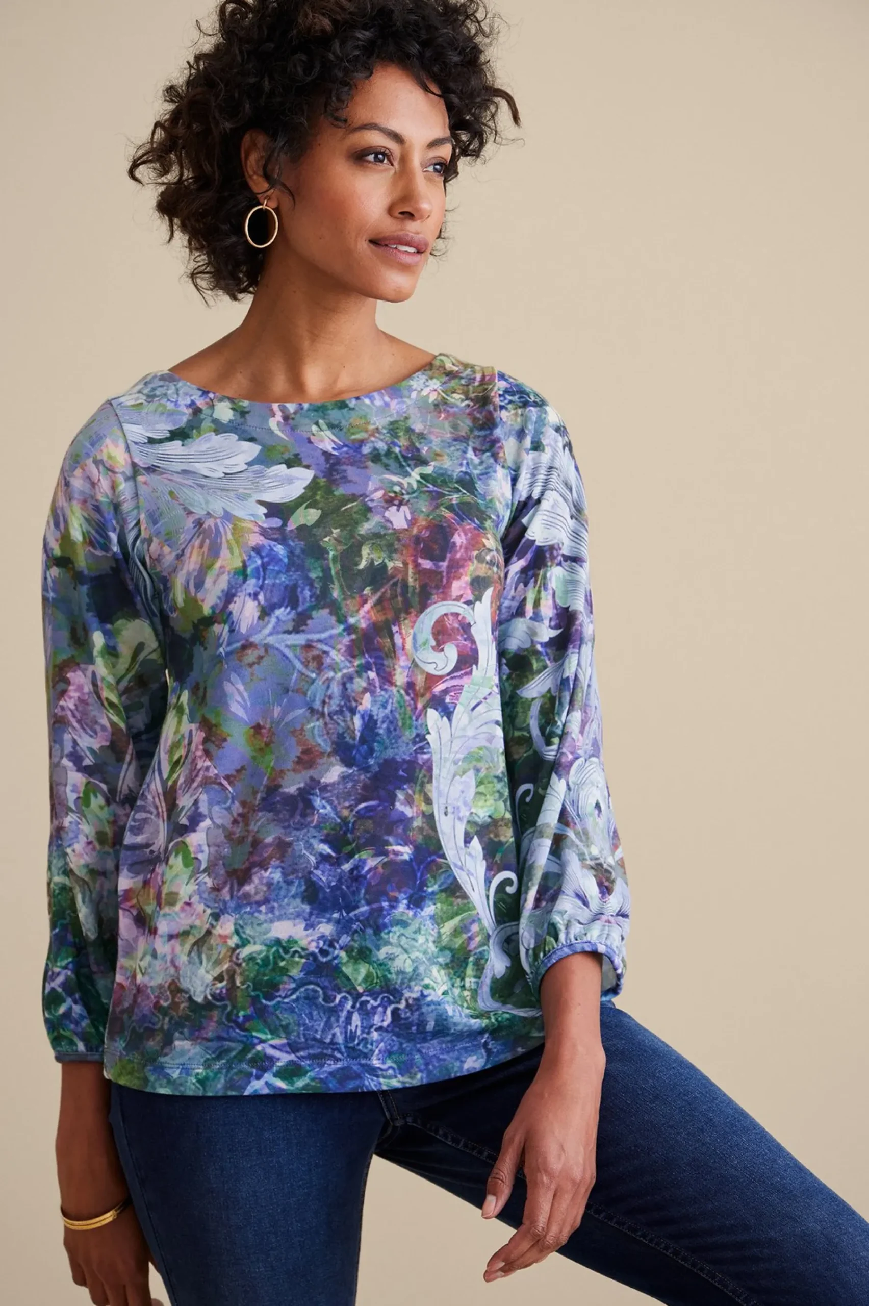 petites_myra_top_0.webp long sleeve | pullovers-Soft Surroundings Petites Myra Top Tapestry Multi