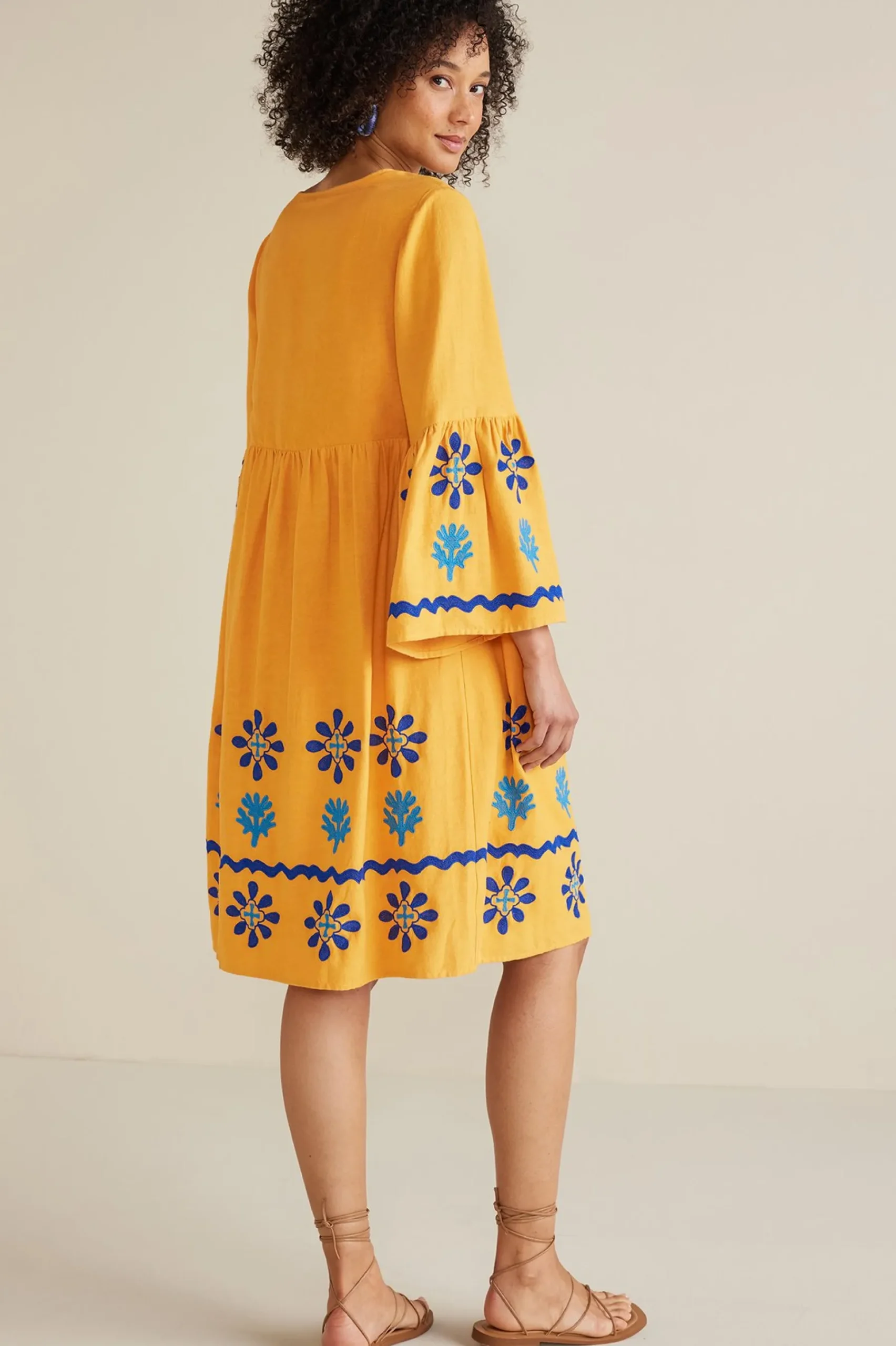 petites_petra_short_dress_2.webp Global Artistry | Dresses-Soft Surroundings Petites Petra Short Dress Golden Glow