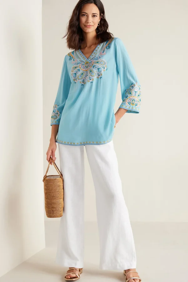 Into The Blues | Global Artistry-Soft Surroundings Petites River Island Tunic Aquamarine