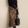 Skirts-Soft Surroundings Petites Samira Skirt Neutral Floral
