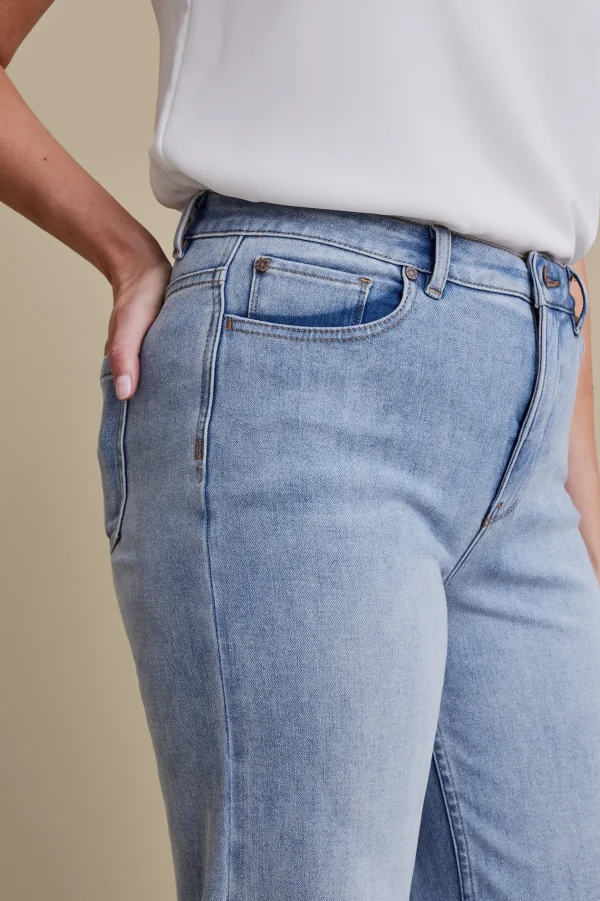 Everyday Styles | Wear Now Styles-Soft Surroundings Petites Ultimate Denim Wide Leg Jeans Ocean Air Wash