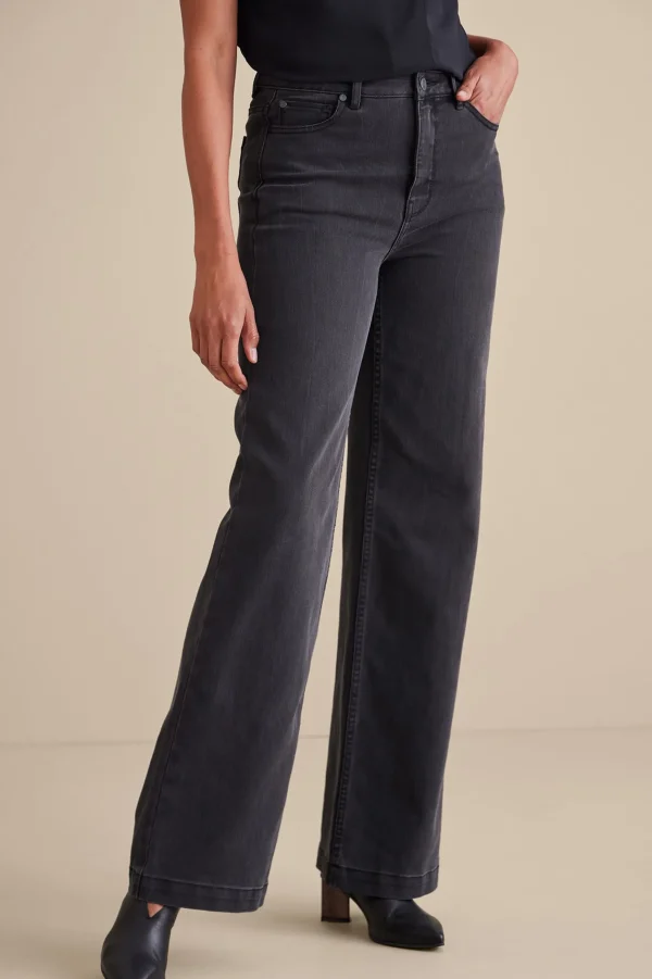 Everyday Styles | Wear Now Styles-Soft Surroundings Petites Ultimate Denim Wide Leg Jeans Ocean Air Wash