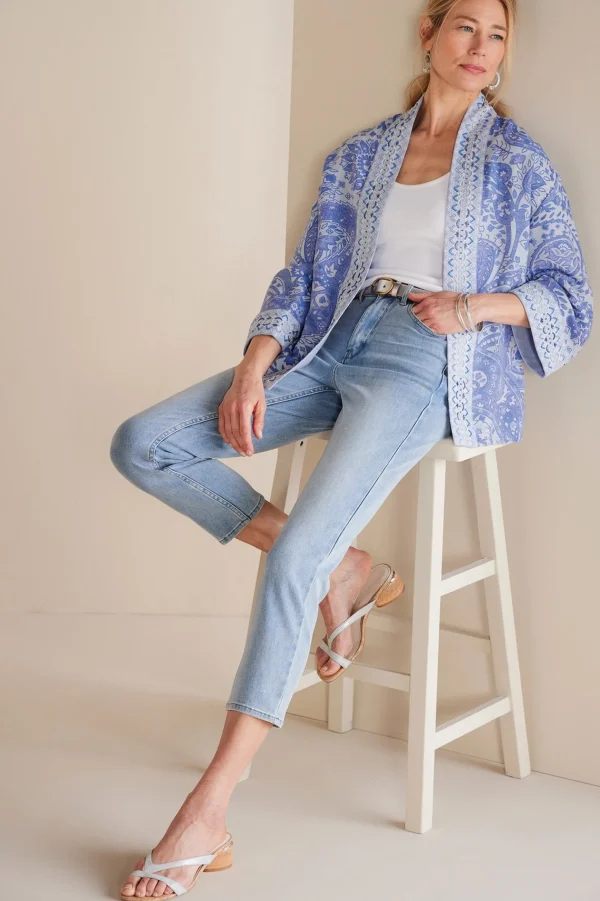 Global Artistry | Jackets & Coats-Soft Surroundings Petites Verrado Jacket Indigo Paisley