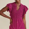 Feminine Flourish-Soft Surroundings Petites Victoria Ruffle Tunic Sangria