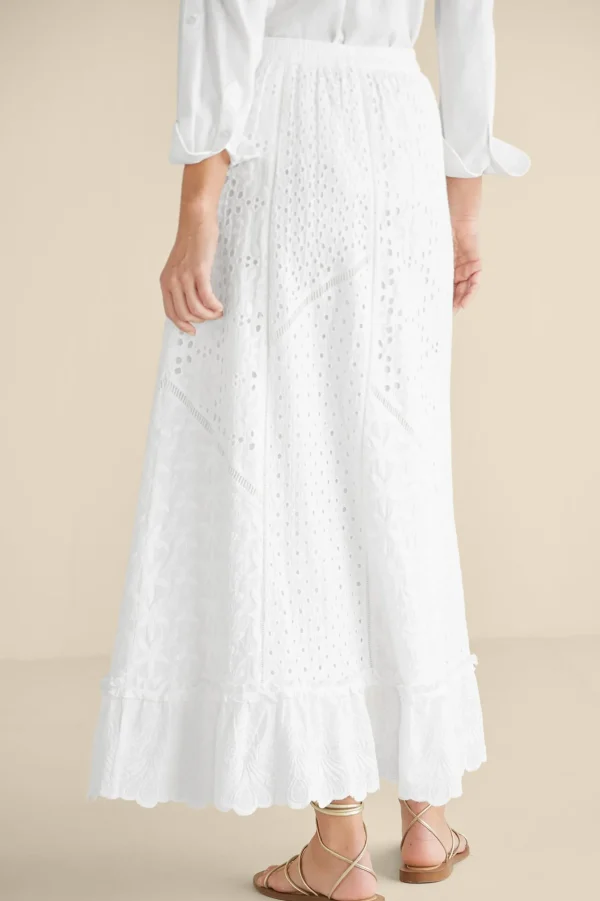 Feminine Flourish | Vacation Shop-Soft Surroundings Porfiria Embellished Skirt Coronet Blue