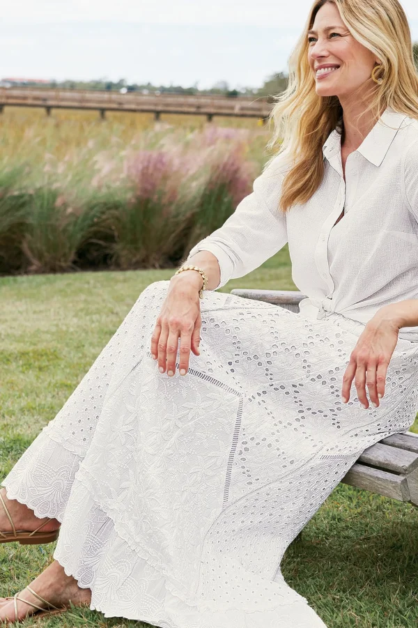 Feminine Flourish | Vacation Shop-Soft Surroundings Porfiria Embellished Skirt Coronet Blue