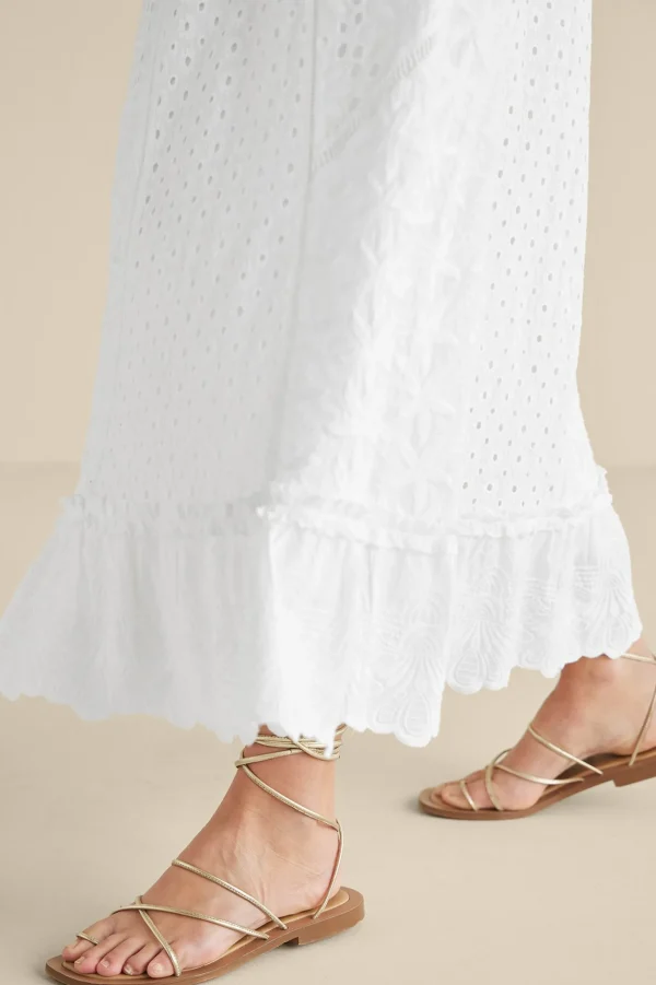 Feminine Flourish | Vacation Shop-Soft Surroundings Porfiria Embellished Skirt Coronet Blue
