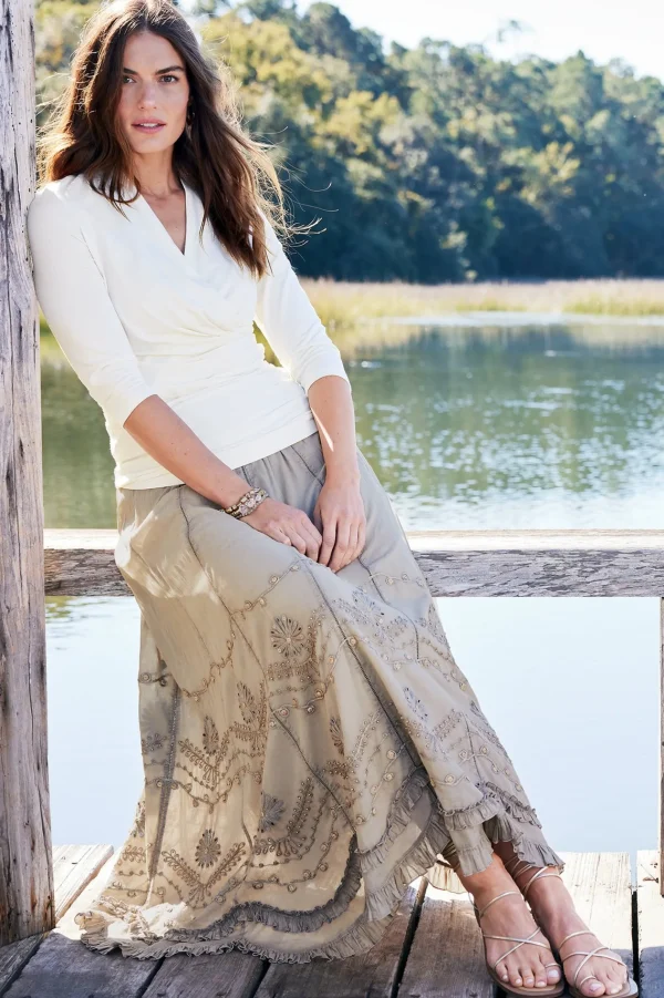 Feminine Flourish | Vacation Shop-Soft Surroundings Portia Skirt Taupe