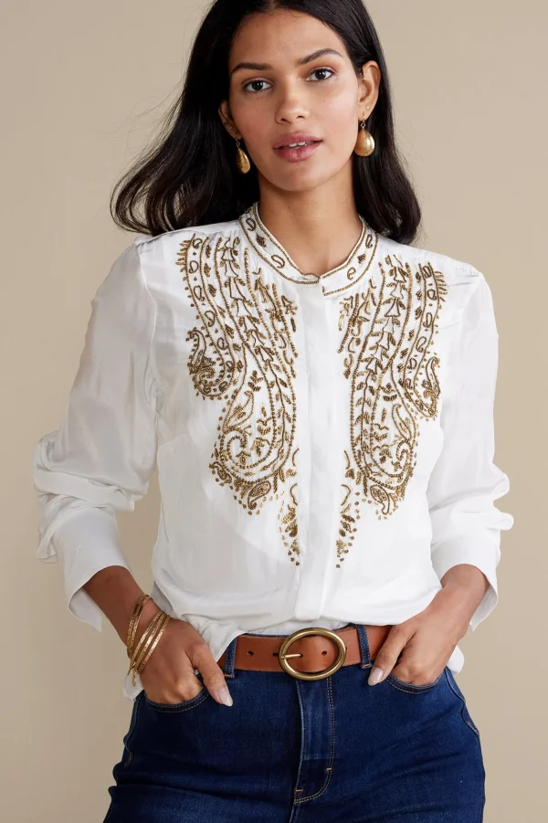 Global Artistry | long sleeve-Soft Surroundings Remi Top Cami White