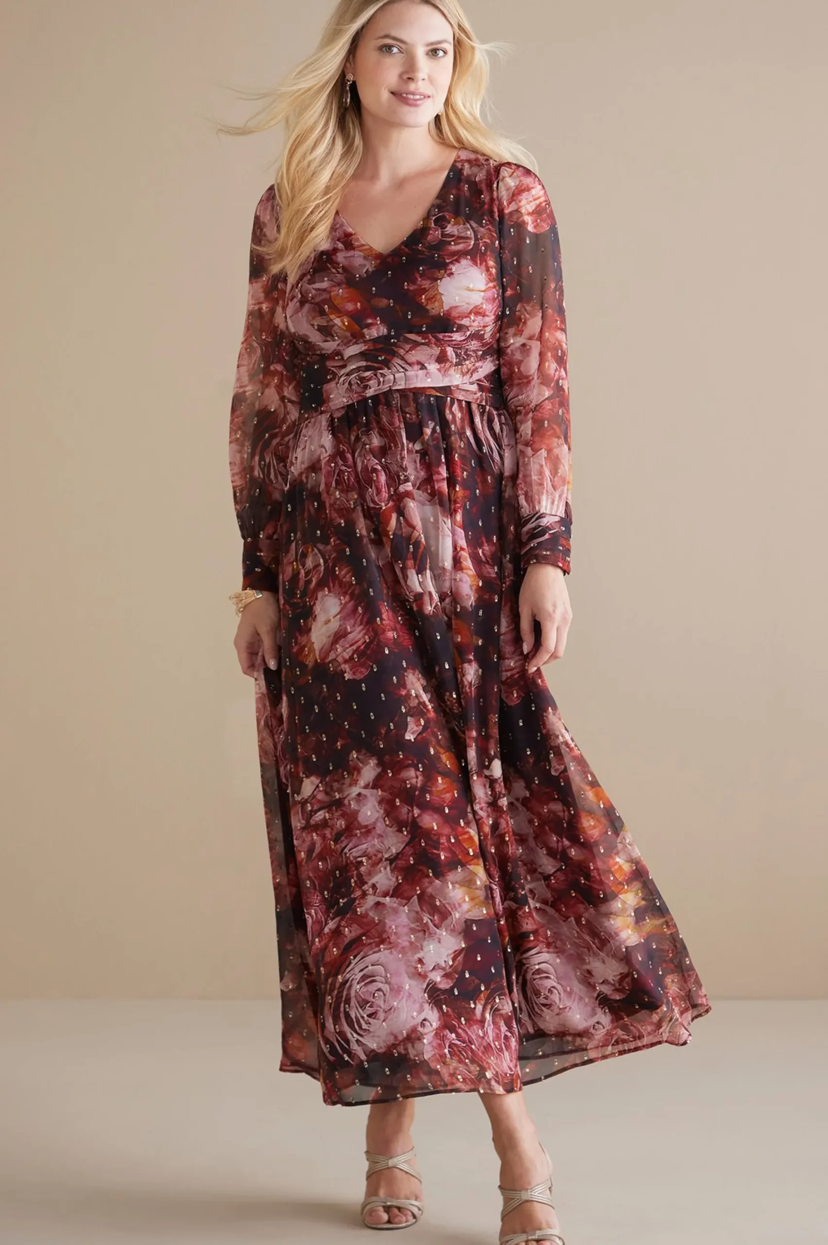 rina_silk_dress_0.webp Feminine Flourish | occasion dresses-Soft Surroundings Rina Silk Dress Multi Floral