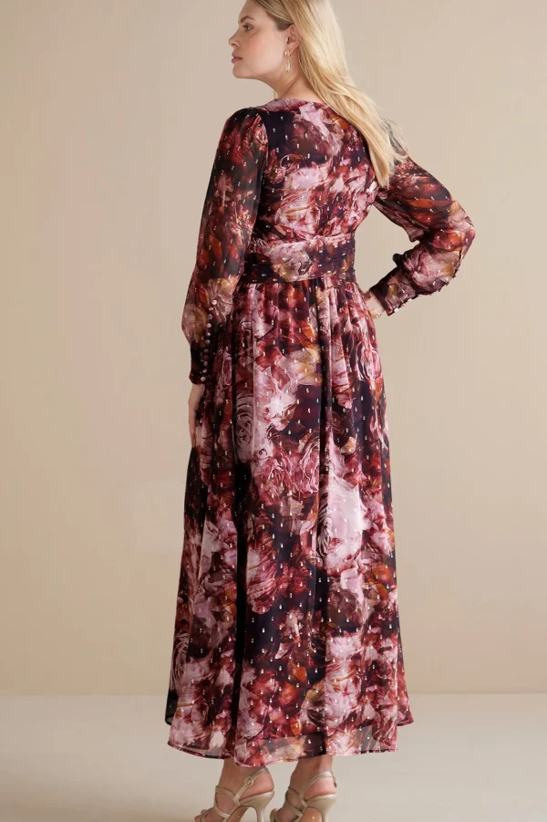 Feminine Flourish | occasion dresses-Soft Surroundings Rina Silk Dress Multi Floral