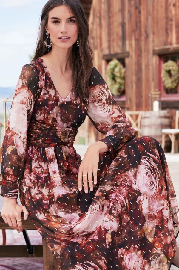 Feminine Flourish | occasion dresses-Soft Surroundings Rina Silk Dress Multi Floral