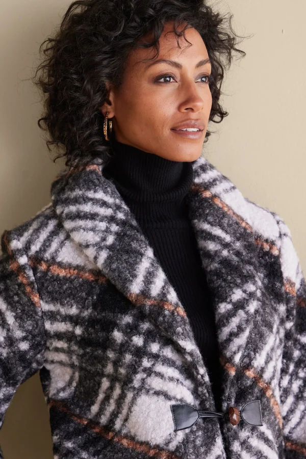 Jackets & Coats-Soft Surroundings Rita Plaid Jacket Multi Stripe