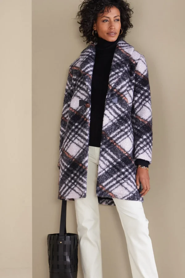 Jackets & Coats-Soft Surroundings Rita Plaid Jacket Multi Stripe